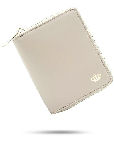 Baur Damen Geldbörse | Echtleder-Geldbeutel mit RFID Schutz | Kleines Portemonnaie mit Kartenfächer und Münzfach | Weiches Vollleder | Geldtasche mit Rundum-Reißverschluss (Creme)