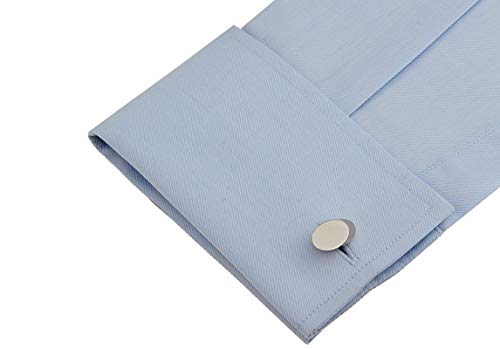 Mancuernillas ovaladas plateadas para hombre miniatura 4