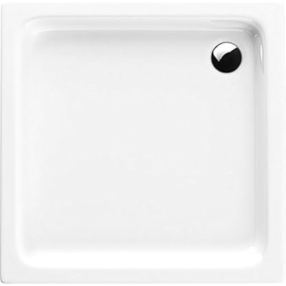 VBChome Acryl-Duschwanne 90x90x17 cm Duschtasse Grando Plus rechteckig Duschkabine Styroporträger extra flach Sanitär-Acryl Duschbecken stabil weiß+ Siphon