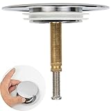 Universal Badewannenstöpsel, 1 Pack, Ø 72 mm, aus Messing, für Ø 70 mm Ventiloberteile, mit 34-52 mm Exzenter Zapfen, Doppeldichtung, edler Chrom-Finish, Rost-frei, passgenauer Badewannen Stöpsel