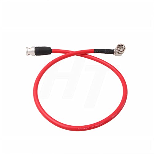 HangTon 12G SDI Raw 4K 60p Video Cable Right Angle to Straight BNC 75 ohm Coaxial Shielded for Sony Alexa DSMC2 Camera Blackmagic SmallHD Atomos Monitor (30cm - Image 3