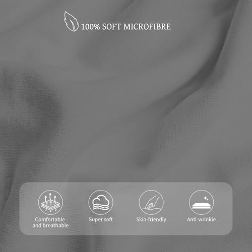 Image of HBHLFZ Full Fitted Sheet Only, Soft Breathable Bottom Sheet - 54 inchx75 inch Deep Pockets Full Size Fitted Sheet - All Around Stretch Fit, Wrinkle Resistant, Colorfast - Easy Care, Gray