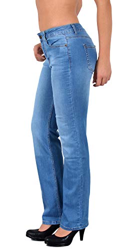 ESRA-Damen-Jeans-Jeanshose-Damen-Straight-High-Waist-Hose-Hochbund-bis-Uebergroesse-G200