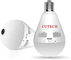CuTech 360 Degree Wireless Panoramic Bulb 360 degree IP Camera with Night Vision, 2-Way Audio and Micro Security Camera