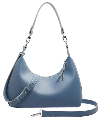 Slouchy Bags for Women PU Leather Shoulder Purse Tote Handbag Crescent Bag Zipper Closure Top Handle Bag 2025