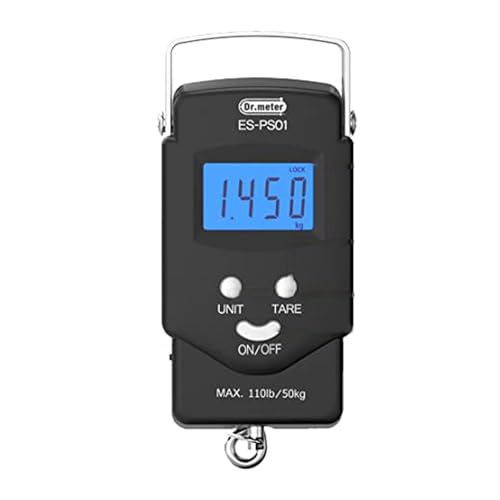 Báscula de gancho - Balanza con pantalla LCD, minigrúa de 110 lb y 50 kg | Herramienta De Medición Colgante De Mano con Ganchos Resistentes, Báscula Electrónica Portátil para De Caza En Granjas