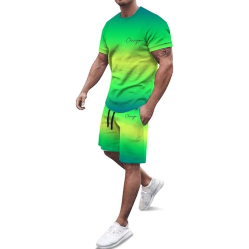 Survêtement homme tenue de sport légère ensemble t-shirt manches courtes short