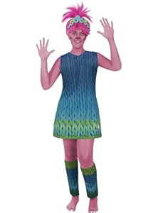 Funidelia | Poppy Kostüm Trolls 3 für Damen Zeichentrickfilm, Trolls, Film und Serien - Kostüm für Erwachsene & Verkleidung für Partys, Karneval & Halloween - Größe XL - Blau