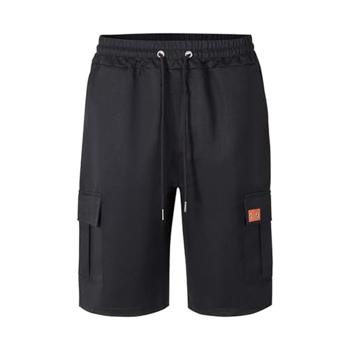 Image of Men's Cargo Shorts Elastic Waist Outdoor Loose Fit Sport Shorts Summer Joggers Casual Short with Multi-Pocket