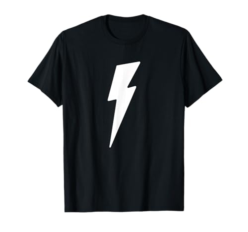 Simple Lightning Bolt in White | Thunder Bolt Graphic T-Shirt