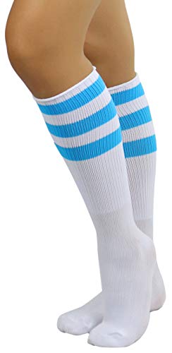 Image of ToBeInStyle Women's Premium Below Knee Athletic Socks w /Contrasting Wide Stripes