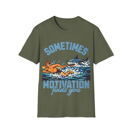 T-shirt humour requin pour homme et femme blanc en coton confortable