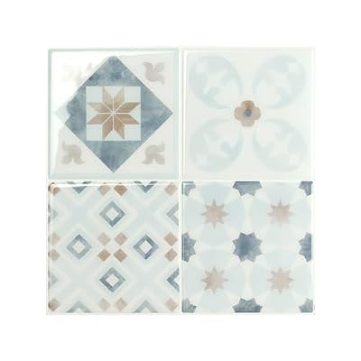 SMART TILES Peel and Stick Backsplash - 5 Sheets of 9" x 9" - 3D Adhesive Peel and Stick Tile Backsplash for Kitchen, Bathroom, Wall Tile