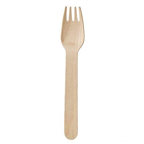 San Pareil, Wooden Disposable, Fork, Small Size, (14 cm Length), Biodegradable, Eco Friendly,Set of 100 Pieces, Ideal for Parties, Office and Travel Usage