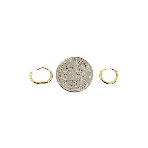 Extra Small 14k Solid Yellow Gold 1.5mm Thickness Huggie Cartilage Earrings (8 * 8mm)
