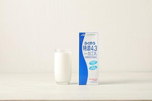 [12か月定期便]らくのう 特濃 4.3 1L×6本×12回 合計72L 1000ml 紙パック ミルク