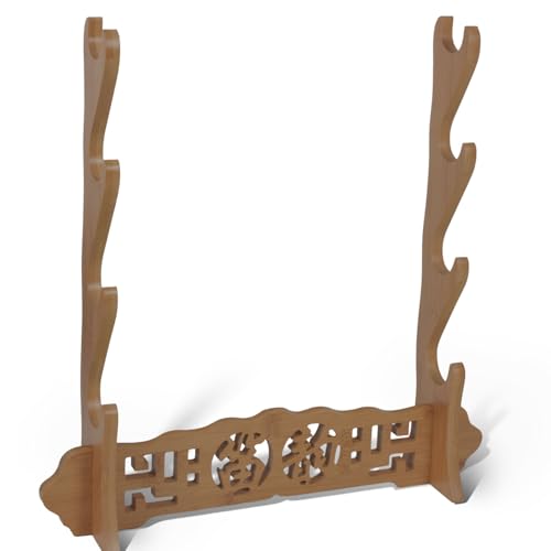 YCXYQ Brown - 4 Layer Bamboo Flute Display Stand Flute Stand Musical Instrument display Rack Xiao Bawu Display Stand Sword Stand Samurai Sword Stand Bamboo Seat Nanzhu Rack