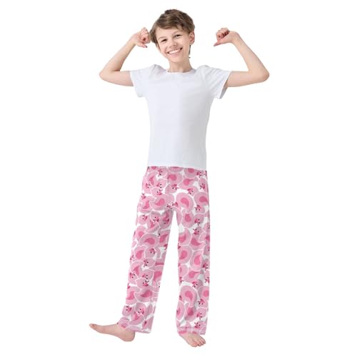 Boys' Pants Pink Rubber Duck Long Bottoms Jogger Pants Elastic Waist Trousers with Pockets S-XL2