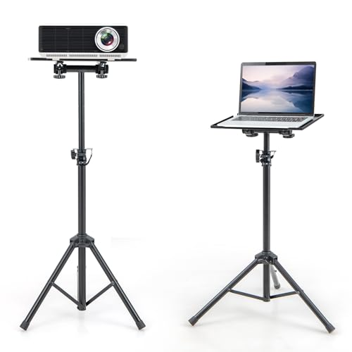 COSTWAY Trépied pour Projecteur à Hauteur Réglable 70-118,5CM, Support Videoprojecteur avec Plateau Inclinable pour Projecteur d'Ordinateur Portable, Convient aux Bureau Maison
