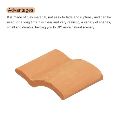 sourcing map Miniatur Dachziegeln Lehm Modell Dachziegel Mini Heimwerker Dachziegel Modellbau Set für Modellbau Garten Rot Pack von 200 Skala 1:1620x17.5x2mm/0.79x0.69x0.08