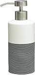 Sealskin Doppio Soap Dispenser, Porcelain, Grey, 8.5 x 18 x 6.7 cm
