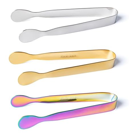 MEGAVOW 3 Pcs Stainless Steel Ice Tongs Cover