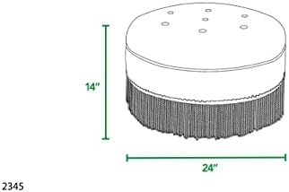 Jennifer Taylor Home Yolanda 24" Round Upholstered Accent Ottoman in Purple Floral Sateen Jacquard with Gold Trim