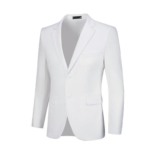 Mens Blazer White Suits Jacket for Men Regular Fit Mens Sport Coats & Blazers for Wedding Prom Party Size XS