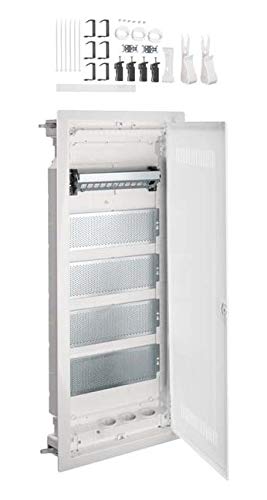 Répartiteur multimédia Hager VH60WWH pour mur creux à 5 rangées