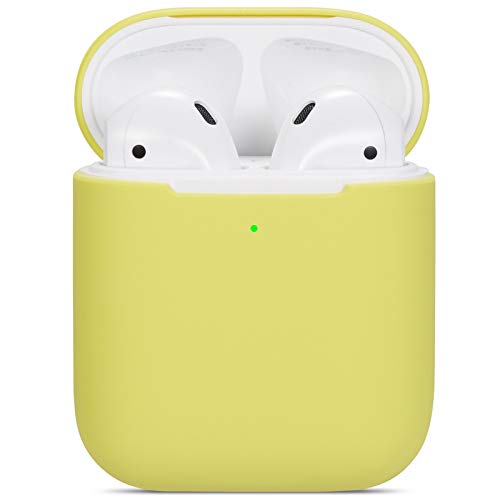 Compatible Airpods Case, Protective Ultra-Thin Soft Silicone Shockproof Non-Slip Protection Accessories Cover Case for Apple Airpods 2 & 1 Charging Case - Yellow