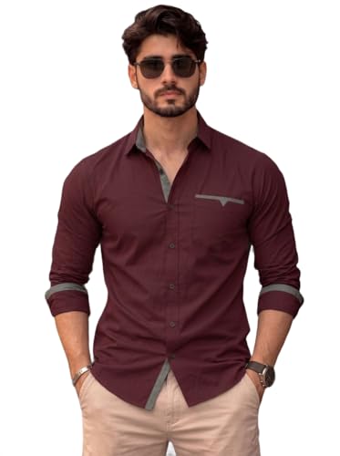 Image of Amazon Brand - INKAST Cotton Shirt for Men | Regular Fit Full Sleeve Casual Shirt | Stylish Formal Office Wear Shirts for Men | Soft Comfortable Breathable Cotton Fabric | Fashionable Office Wear