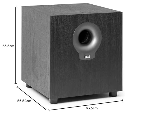 Image of ELAC Debut 2.0 DS10.2 200 Watt Powered Subwoofer, Black
