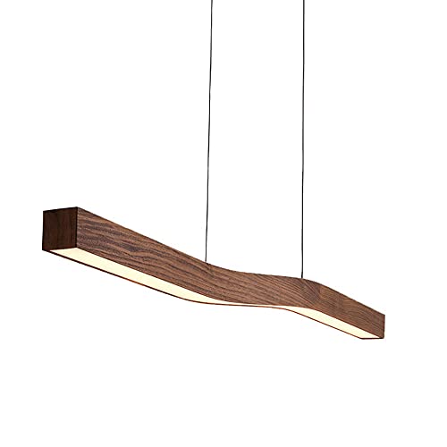 Chandelier LED minimaliste en bois noble pour un intérieur contemporain