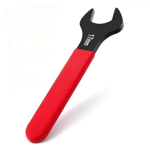 Image of TIBOO DAY Single Open End Wrench 17mm Metric Open-Ended Wrenches Thin Carbon Steel U-Shaped Spanner Blackening Wrench & Red Handle for Automotive Repair
