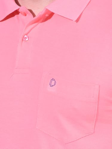 Image of Dollar Men's Pack of 1 Solid Cotton Blend Polo Neck T-Shirt