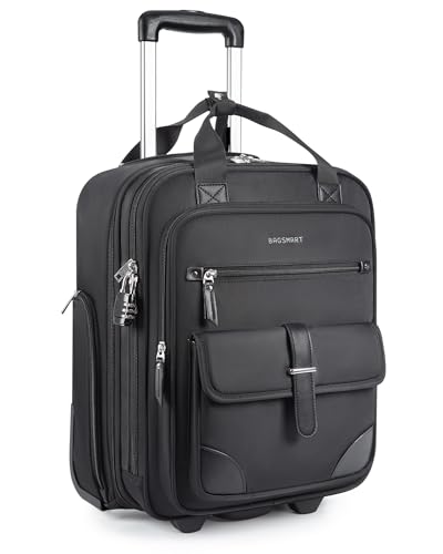 BAGSMART 16-inch Underseat Softside Carry-on Luggage Black