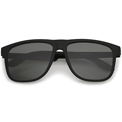 zeroUV - Lifestyle Rubberized Matte Finish Flat Top Square Sunglasses 55mm