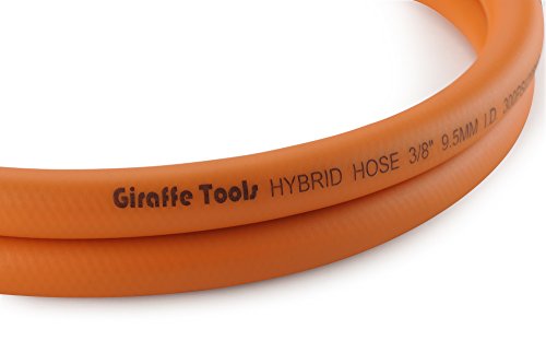 Giraffe Tools Hybrid Lead-In Air Hose, 3/8 Inch X 6 Ft, 1/4 In. Mnpt Fittings, 300 Psi Heavy Duty, Lightweight Air Compressor Hose Short #TOP5