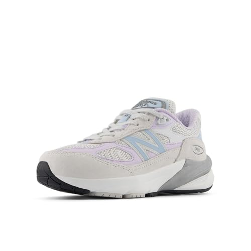 New Balance FuelCell 990 V6 Lace-Up Sneaker, Grey Matter/Bright Lavender, 1.5 US Unisex Little Kid