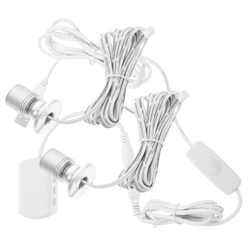 Zerodeko Foco LED USB para Vitrina 1W Regulable Luz Blanca Fría 6000K Mini Foco Interior Plateado para Exhibición de Joyas Iluminación Práctica sin Perforación Adecuado para Gabinetes