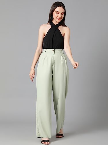 Image of KOTTY Womens Cotton Blend Straight Fit Trousers
