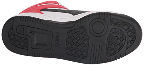 Image of PUMA mens Rebound Layup Sneaker, White- Black-high Risk Red, 9.5 US