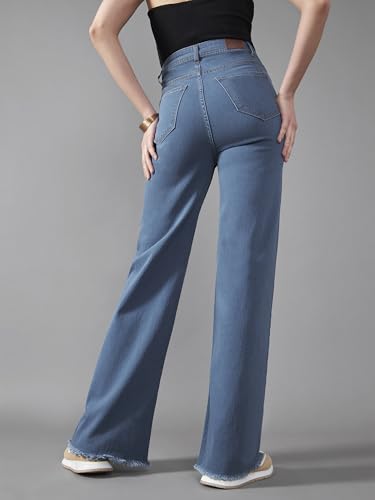 Image of Dolce Crudo Boot Cut High Rise Cropped Jeans for Women