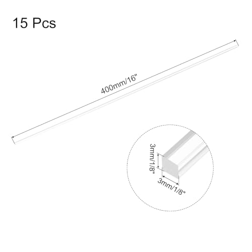 Image of MECCANIXITY 15pcs Acrylic Square Rods 1 /8 inchx16 inch Acrylic Dowel Rods Sticks