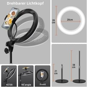 Ringlicht Yarrashop Videokonferenz Licht für Laptop in Schwarz