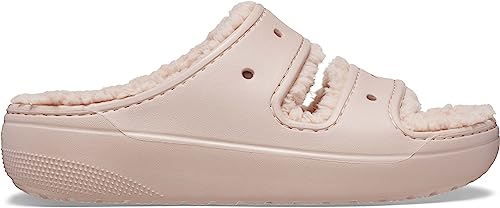Image of Crocs Unisex-Adult Classic Cozzzy Sandals, Fuzzy Slippers and Slides, Pink Clay, 4 Men /6 Women