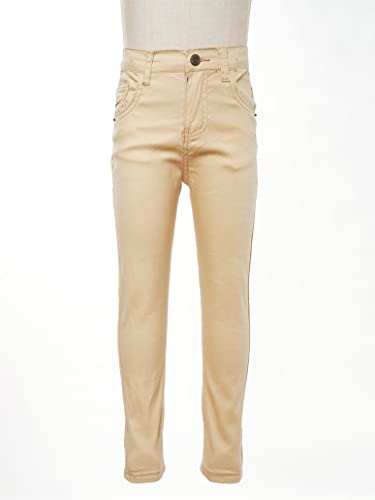 Children Boy's Skinny Chino Pants Kids Cute School Uniform Elastic Waist Straight Pants Stretchy Jeans3