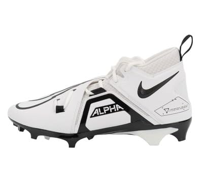 Nike Alpha Menace Pro 3 P Mid Men's Football Cleats White Black DM1788-103 Size 17