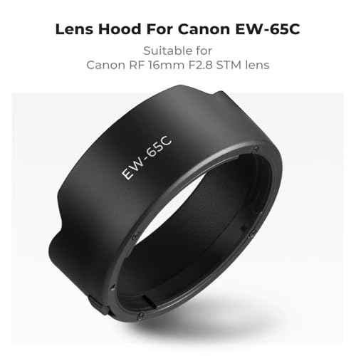 Image of K&F CONCEPT Lens Hood Replace of EW-65C Hood Compatible with Canon RF 16mm F2.8 STM Reversible Snap on Camera Lens Shade Fits 43mm Filters and Lens Cap