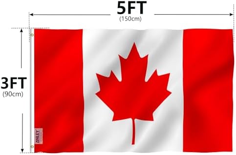 ANLEY Fly Breeze 3x5ft Canadian Flag - Vibrant Colors and UV Fade Resistant - Canada Header and Double Stitched - Canada Flag Polyester 3x5ft with Brass Grommets